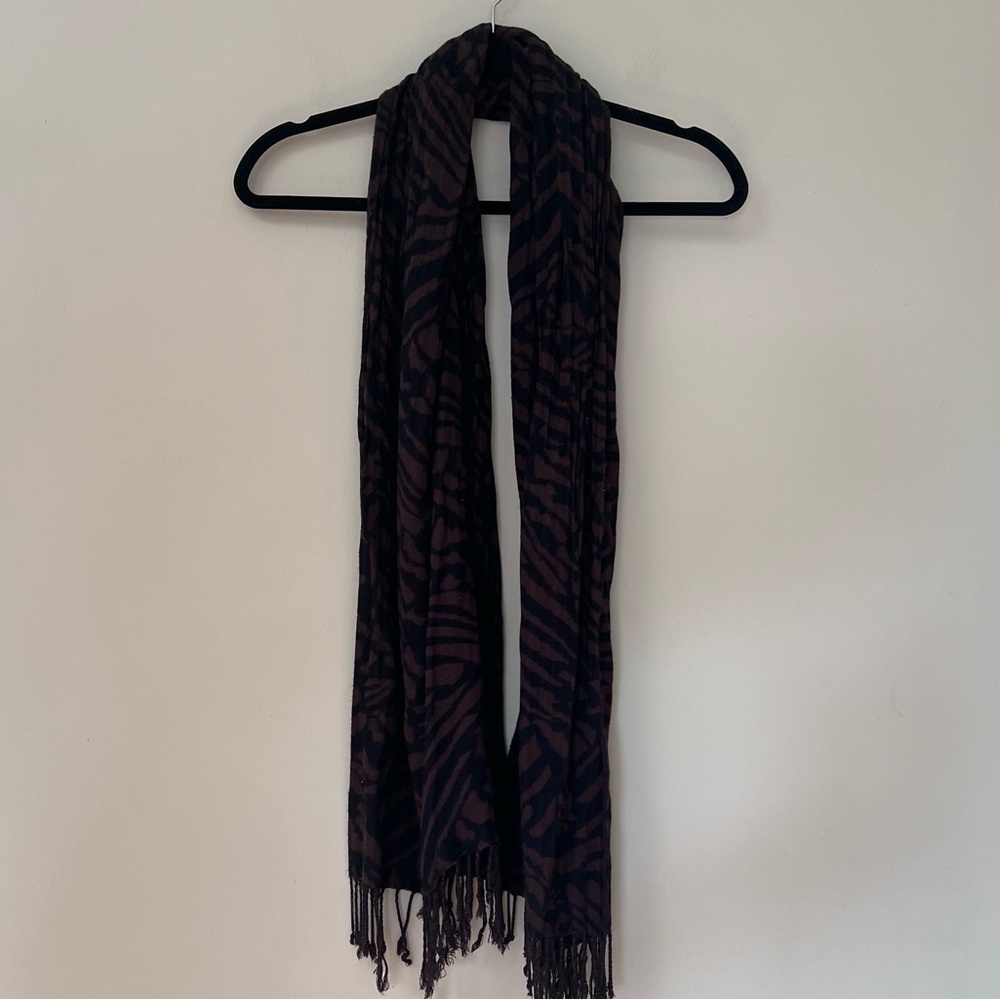 Black and Brown Zebra Animal Print Scarf